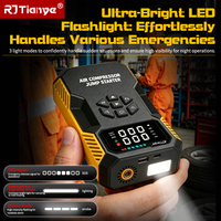 Démarreur d'urgence et compresseur d'air 2-en-1 avec lumière puissante et chargement de téléphone 12V 960A en crête – Outil de sauvetage portable