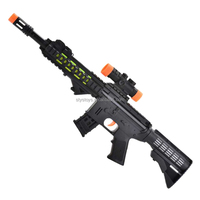 Pistolet jouet classique solide noir B/O clignotant lumière pistolet jouet Halloween accessoires pistolets avec sons légers