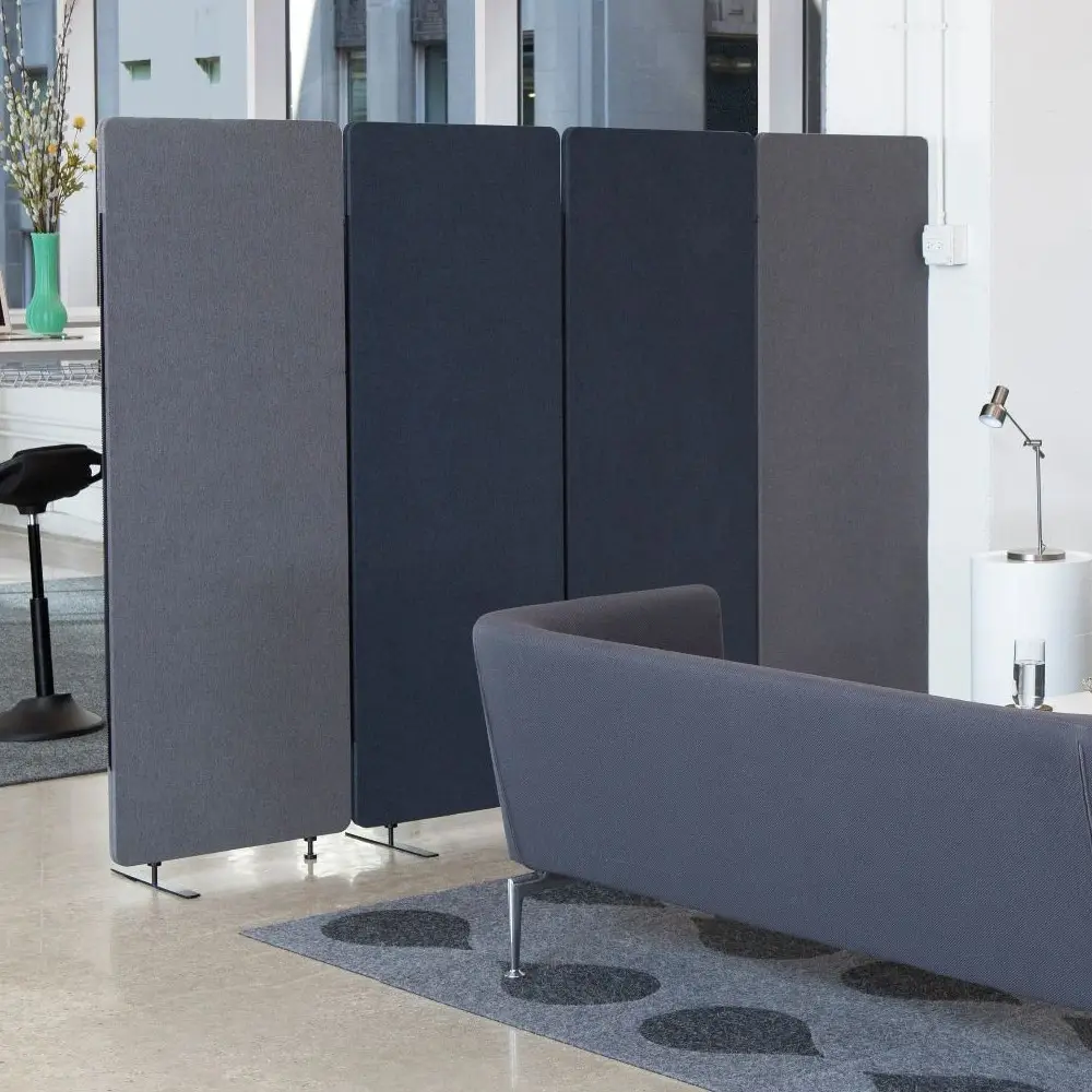 Hareketli ses geçirmez duvar panelleri ses emici mobil ofis paneli katlanabilir PET akustik ofis odacığı paneller