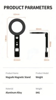 Support de téléphone magnétique pliable en alliage d'aluminium, montage horizontal et vertical, pour lit, sport, diffusion en direct, vlogging
