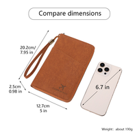 Nouvel Arrivage Portefeuille de Voyage Long Multifonctionnel en PU Anti-RFID et Anti-Magnétique avec Fermeture Éclair pour Billets d'Avion