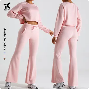 Mùa xuân mùa thu mới dài tay thể thao giản dị áo Sweatpants thiết lập của phụ nữ mềm nếp không khí lớp thể thao Tracksuit
