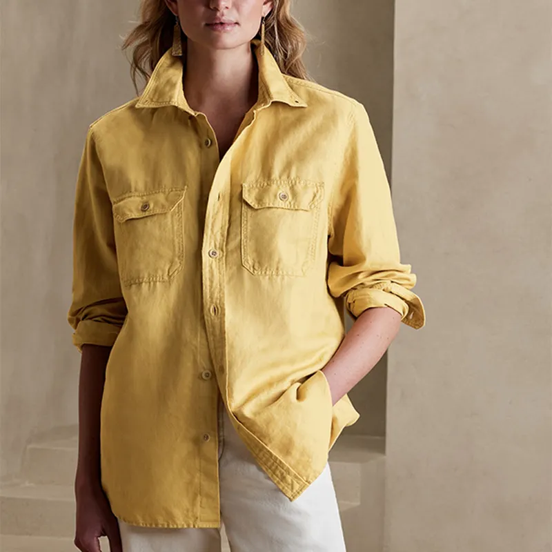 Custom Design Men's Spring Autumn Long Sleeve Street Wear Shirts Linen Cotton Casual Shirts for Men