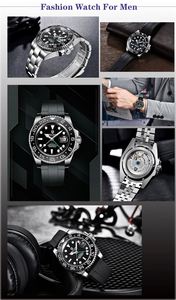 Relojes Mecánicos para Hombre, Marca de Primera Calidad, Cristal de Zafiro, Relojes GMT, 100M Resistentes al Agua, Reloj Automático para Hombre, PAGANI DESIGN 1662 - Product Image 5