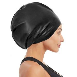 <span class=keywords><strong>Bonnet</strong></span> <span class=keywords><strong>de</strong></span> <span class=keywords><strong>bain</strong></span> en silicone noir personnalisé pour cheveux longs, idéal pour les <span class=keywords><strong>dreadlocks</strong></span>, les cheveux très longs, épais et bouclés - Product Image 1