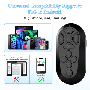 Ponsel Tablet Pengendali Jarak Jauh Nirkabel Pembalik Halaman Ebook Pengontrol Kamera Pengambilan Gambar Selfie Perekaman Video untuk iPhone Android <span class=keywords><strong>iPad</strong></span> - Product Image 6