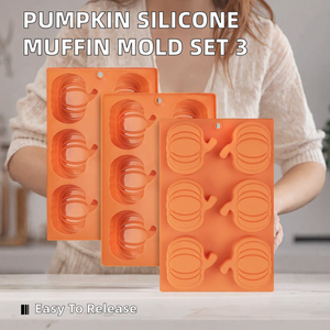 Moule à muffins en silicone en forme de citrouille, facile à démouler, compatible four, mini moules à gâteaux pour Thanksgiving, Halloween, pâtisserie d'automne - Product Image 2