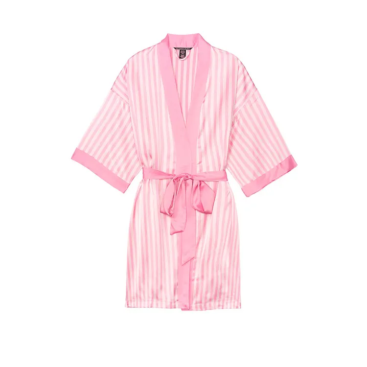 High Quality Silk Pajamas Sleepwear Satin Sexy Robe Women Nightwear
