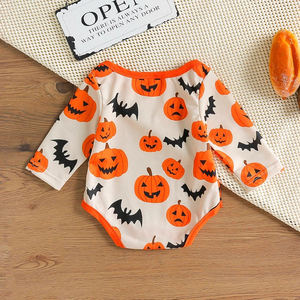 Mono de algodón para niños, mono de manga larga con estampado de <span class=keywords><strong>calabaza</strong></span> de <span class=keywords><strong>Halloween</strong></span> - Product Image 2