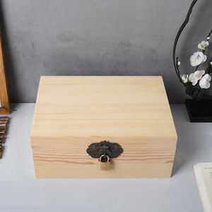 Wooden Jewelry Box Flip Top Storage Cosmetic Organizer <b>Retro</b> Clasp <b>Gift</b> Packaging Box - Product Image 3