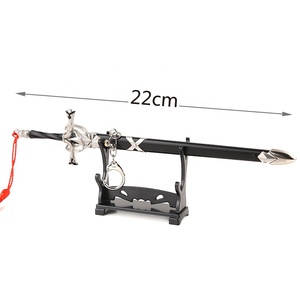 Directo de fábrica Stay Night <span class=keywords><strong>Joan</strong></span> of Arcs-negro Katana llavero Metal Aleación de Zinc espada modelo llavero colgante para regalo de hombre - Product Image 4