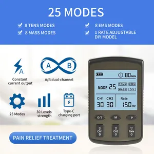 Mini masajeador menstrual eléctrico 4 en 1 DIY, unidad TENS inalámbrica inteligente para aliviar el dolor de espalda y cuello