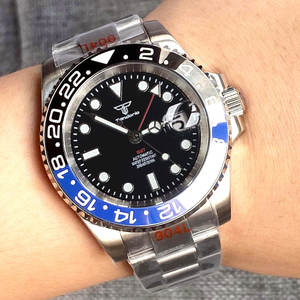 Tandoorio NH34A <span class=keywords><strong>montre</strong></span> pour hommes GMT main SUB luxe <span class=keywords><strong>montre</strong></span>-<span class=keywords><strong>bracelet</strong></span> noir bleu insertion en acier Sport montres mécaniques étanche 200m - Product Image 2