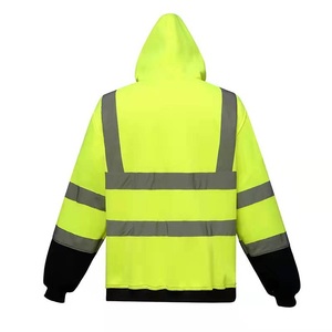Sudadera Reflectante de Alta Visibilidad para Hombre – Sudadera Personalizada con Cierre de Cremallera, Ropa de Trabajo de Poliéster para Visibilidad Nocturna, Venta al Por Mayor OEM - Product Image 4