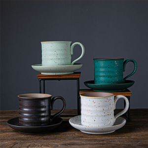 Creative Retro <b>Japanese</b> Style Stoneware Coffee <b>Cup</b> Saucer Set Cross-Border Ceramic Mug for Simple Afternoon <b>Tea</b> Party Occasions - Product Image 6