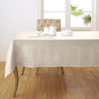 Nappe en lin blanc |   Nappe de table en coton et lin de style français pour table à manger