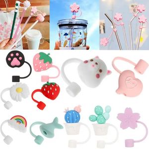 <b>Reusable</b> Sealed Water-absorbent Dust-proof Cap Cup Accessories Cartoon Silicone <b>Straw</b> Cap Toppper Suitable 6-8mm <b>Straw</b> - Product Image 2