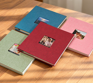 Albums photo Lerp& 40 pages en tissu <span class=keywords><strong>de</strong></span> lin, grande taille 26,5*29 cm, pour photos <span class=keywords><strong>de</strong></span> 3/4/5/6/7/8 pouces, pages intérieures autocollantes - Product Image 5