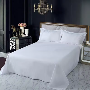 Conjunto de Roupa de Cama de Hotel 5 Estrelas Branco Luxuoso Macio como 100% Algodão Satinado Liso Capa de Edredom Lençóis de Hotel - Product Image 6