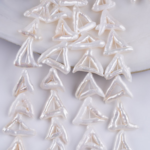 Manufacturer <b>Direct</b> Sales-New Natural Freshwater White Triangle Hollow <b>Bead</b> String Handmade DIY Accessor - Product Image 1