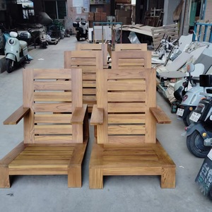 <span class=keywords><strong>Salon</strong></span> d'extérieur simple et moderne en teck imperméable à l'eau crème solaire <span class=keywords><strong>jardin</strong></span> terrasse canapé paresseux décontracté combinaison <span class=keywords><strong>de</strong></span> meubles en bois massif - Product Image 5