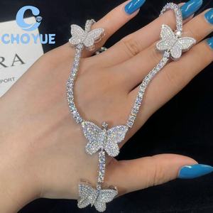 En gros, Ensemble de colliers chaîne tennis en argent sterling 925 avec moissanite 3MM de forme fantaisie, passe le testeur de diamant, pour hommes et femmes, avec GRA - Product Image 4