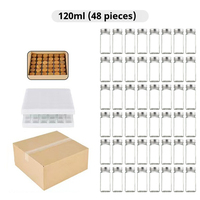 Pot à épices carré en verre 120 ml avec couvercle en bambou, réutilisable et hermétique, pour la cuisine, le barbecue, le sel et le poivre