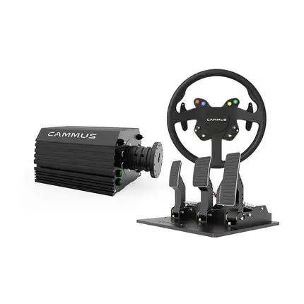 CAMMUS Racing Simulator wheelbase and steering wheel and the 3 pedal Three Pieces Set