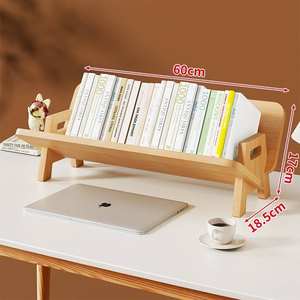<b>Desktop</b> Book Storage Standing Type Modern Style 2 Layers Eco-friendly Pine <b>Wood</b> High Demand Wholesale Shupplier - Product Image 2