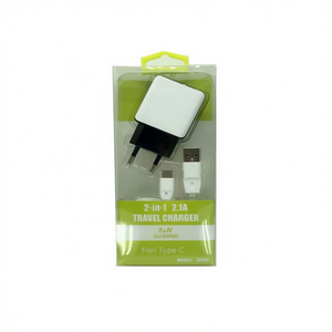 2 In 1 Travel Charger 2.1A For Type <b>C</b> With <b>Usb</b> Cable And <b>Adapter</b> - Product Image 1
