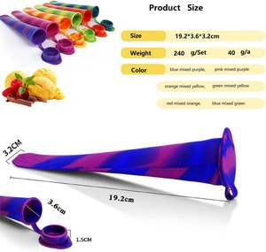 Moule à sucettes glacées en silicone individuel avec couvercle anti-goutte, pour la fabrication de glaces maison, <span class=keywords><strong>sans</strong></span> BPA, pour enfants, compatible congélateur - Product Image 4