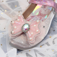 Vente en gros de nouvelles chaussures mignonnes de haute qualité pour filles de 12 ans baskets plates de princesse en or rose avec nœud de dessin animé produits populaires aux États-Unis