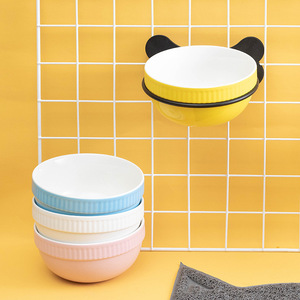 Ceramic <b>Cat</b> Bowl Yellow Round Hanging Pet <b>Feeder</b> For <b>Cats</b> Food And Water - Product Image 4