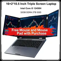 Laptop Metal Layar Tiga 16+2*105 Inci Intel Core I5 12450H RAM 16GB  Pengenalan Sidik Jari/Wajah Bahasa Inggris untuk Kantor