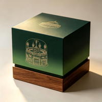 Artisanat en résine entièrement personnalisé, coffret cadeau haut de gamme, sculpture de luxe représentant la mosquée de la Mecque, la Kaaba, globe à neige avec commande magnétique pour contrôler le mouvement
