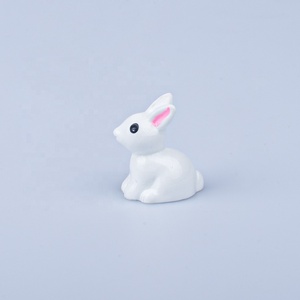 สีขาวน่ารักการ์ตูนสวนสัตว์เรซิ่น 3d กระต่ายจิ๋วหัตถกรรมสําหรับตกแต่ง - Product Image 5