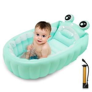 Baignoire gonflable pour bébé, pliable, design grenouille, avec crochet pour nouveau-né et tout-petit - Product Image 1