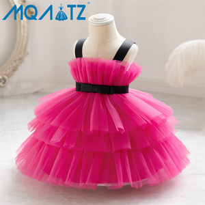 Mqatz Thiết Kế Mới Nóng Màu Hồng Trẻ Em Ăn Mặc Lưới Fluffy Đảng Ăn Mặc Trẻ Em Bóng Gown Thời Trang Hoa Ít Ăn Mặc Cho Trẻ Em 4-7y <span class=keywords><strong>bl030</strong></span> - Product Image 3