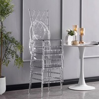 Vente en gros chaise Chiavari claire transparente blanche en plastique acrylique résine empilable chaise de mariage Napoléon