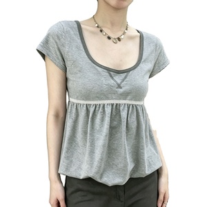 T-shirt décontracté basique à manches courtes pour femme, coupe régulière, amincissant, respirant, en maille, style doux, idéal pour l'été et le quotidien - Product Image 2