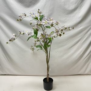 Arbre de fleurs de <span class=keywords><strong>jasmin</strong></span> artificielles de qualité supérieure, bonsaï, petit, toucher réel, décoration intérieure, chambre à coucher, jardin, verdure, plastique, soie - Product Image 2
