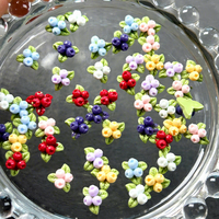 30 buah/tas Mini buatan tangan seni kuku 5D bunga Blueberry jimat seni kuku jimat Blueberry Kawai pesona