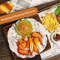 Feuilles de papier glassine en pâte de bois vierge de qualité supérieure 12'' x 12'', revêtements anti-graisse pré-découpés, emballages pour sandwichs, barquettes alimentaires, cuisson et barbecue