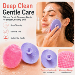Cepillo Facial <span class=keywords><strong>de</strong></span> Silicona Rosa para Limpieza y Masaje, Exfoliante Manual, Herramienta <span class=keywords><strong>de</strong></span> <span class=keywords><strong>Maquillaje</strong></span> para Limpieza Facial - Product Image 1