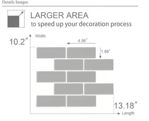 Motif de brique blanche Carrelage mural pelable et autocollant mural imperméable et résistant à l'huile pour la décoration intérieure - Product Image 2