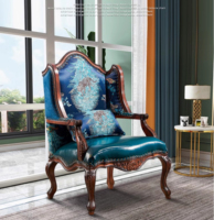 Fauteuil de salon moderne haut de gamme américain, chaise de réunion en tissu de designer avec tabouret en bois massif motif tigre