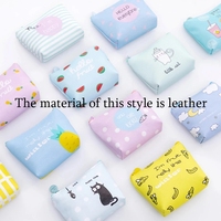 Mode Baru Dompet Kecil Koin Mini Wanita, Tas Kosmetik Garis Earphone Kunci Uang Risleting Dompet Anak Kecil Wanita