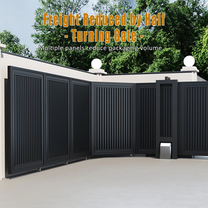 Porte mobile électrique moderne à <span class=keywords><strong>angle</strong></span> <span class=keywords><strong>droit</strong></span> de 90 degrés, coulissante, pour villa, cour et entrée de maison auto-construite en milieu rural - Product Image 3