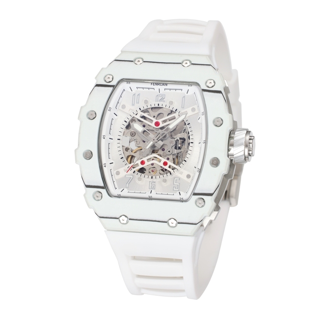 8N24 Japanese Mechanical Movement Men's Watch Fully Automatic Steel Case Crystal Glass Quartz Movement Silicone Strap