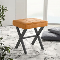 Tabouret de maquillage moderne et léger en acier inoxydable, avec repose-pieds en X, pour école, gymnase, chambre, salon, hôtel